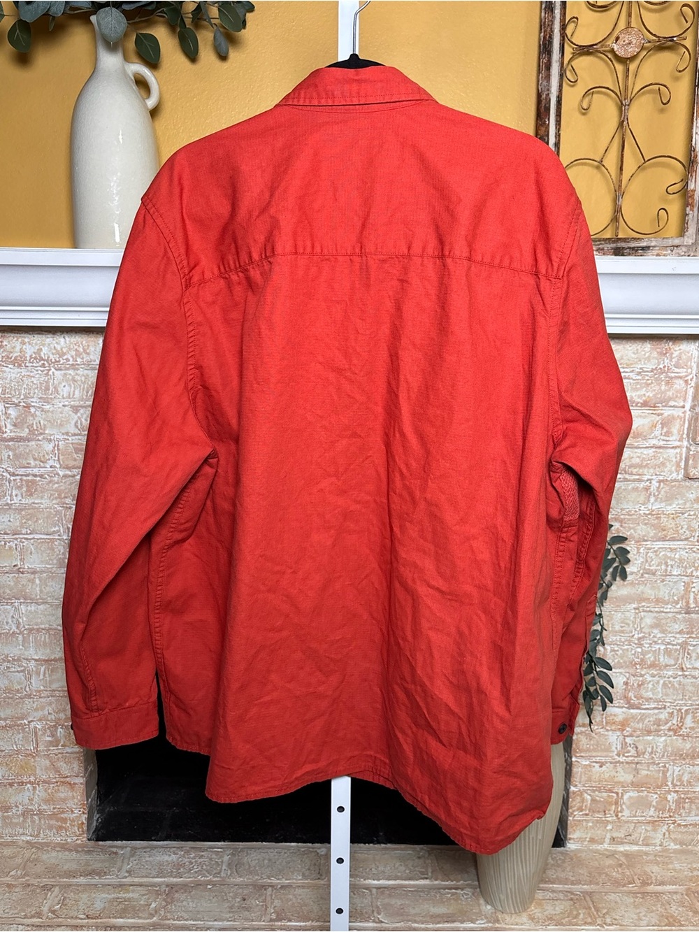 ASOS DESIGN Utility Mesh Panel Overshirt Red Orange Men’s 2XL #865 - Picture 4 of 9